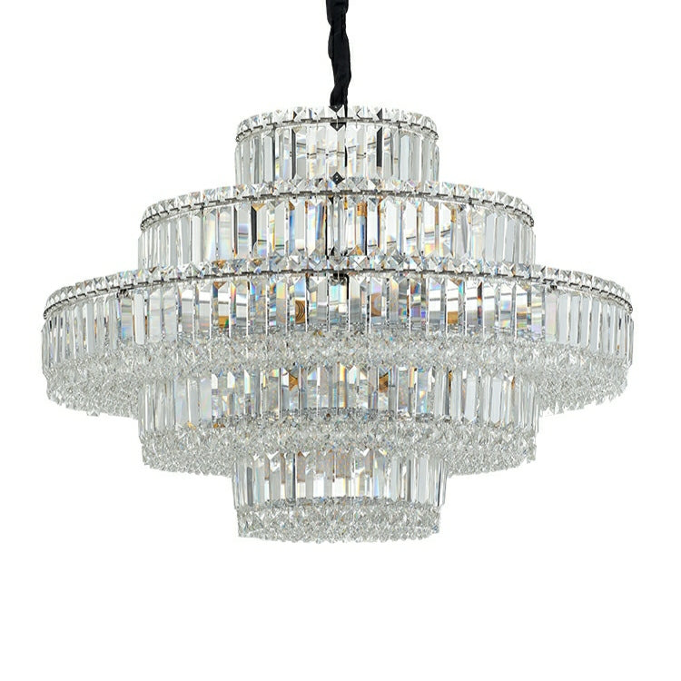 Decorative Living Room Ring Crystal Chandelier Chrome Ceiling Lighting for Bedroom