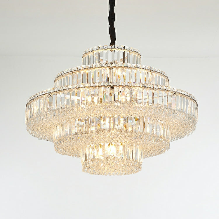 Decorative Living Room Ring Crystal Chandelier Chrome Ceiling Lighting for Bedroom