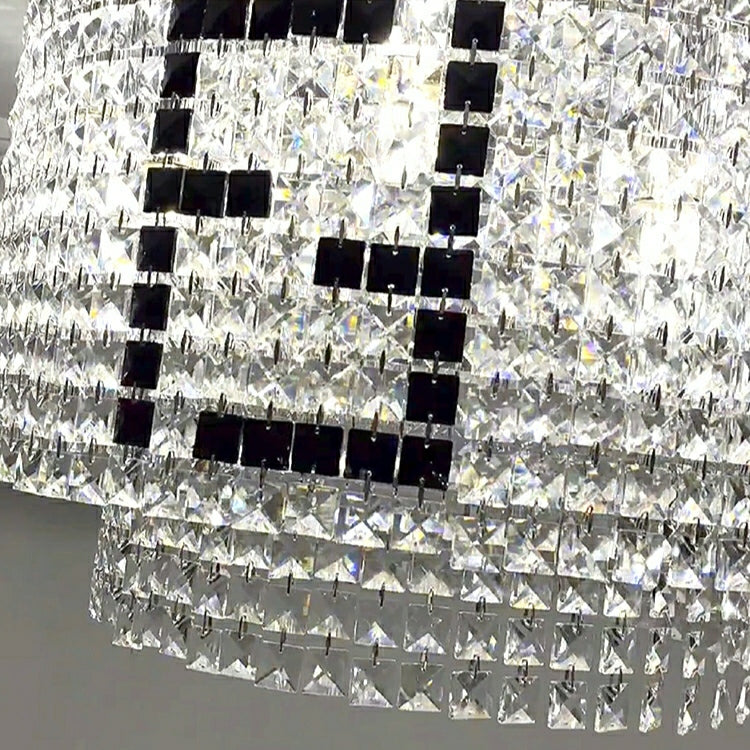 Designer Style Crystal Chandelier Elegant Round Ceiling Lighting for Living / Dining Room