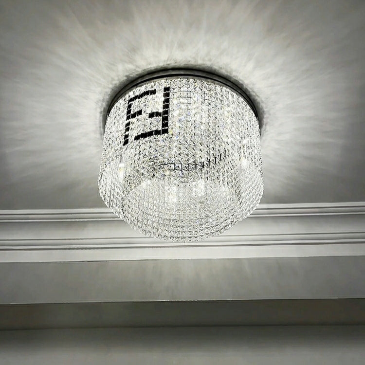 Designer Style Crystal Chandelier Elegant Round Ceiling Lighting for Living / Dining Room