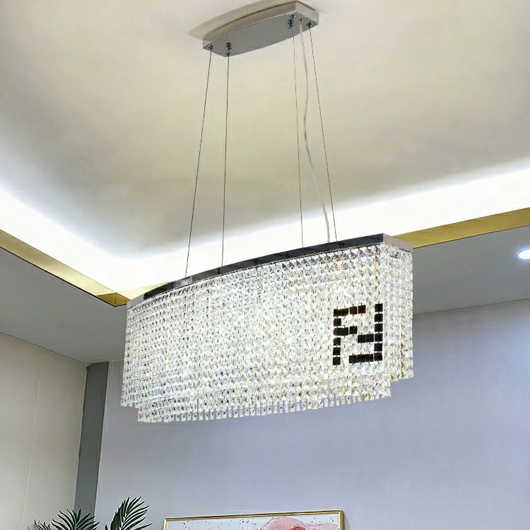 Designer Style Crystal Chandelier Elegant Round Ceiling Lighting for Living / Dining Room
