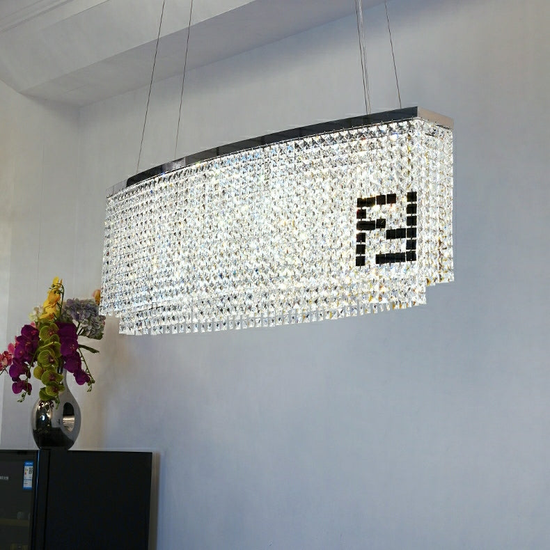 Designer Style Crystal Chandelier Elegant Round Ceiling Lighting for Living / Dining Room