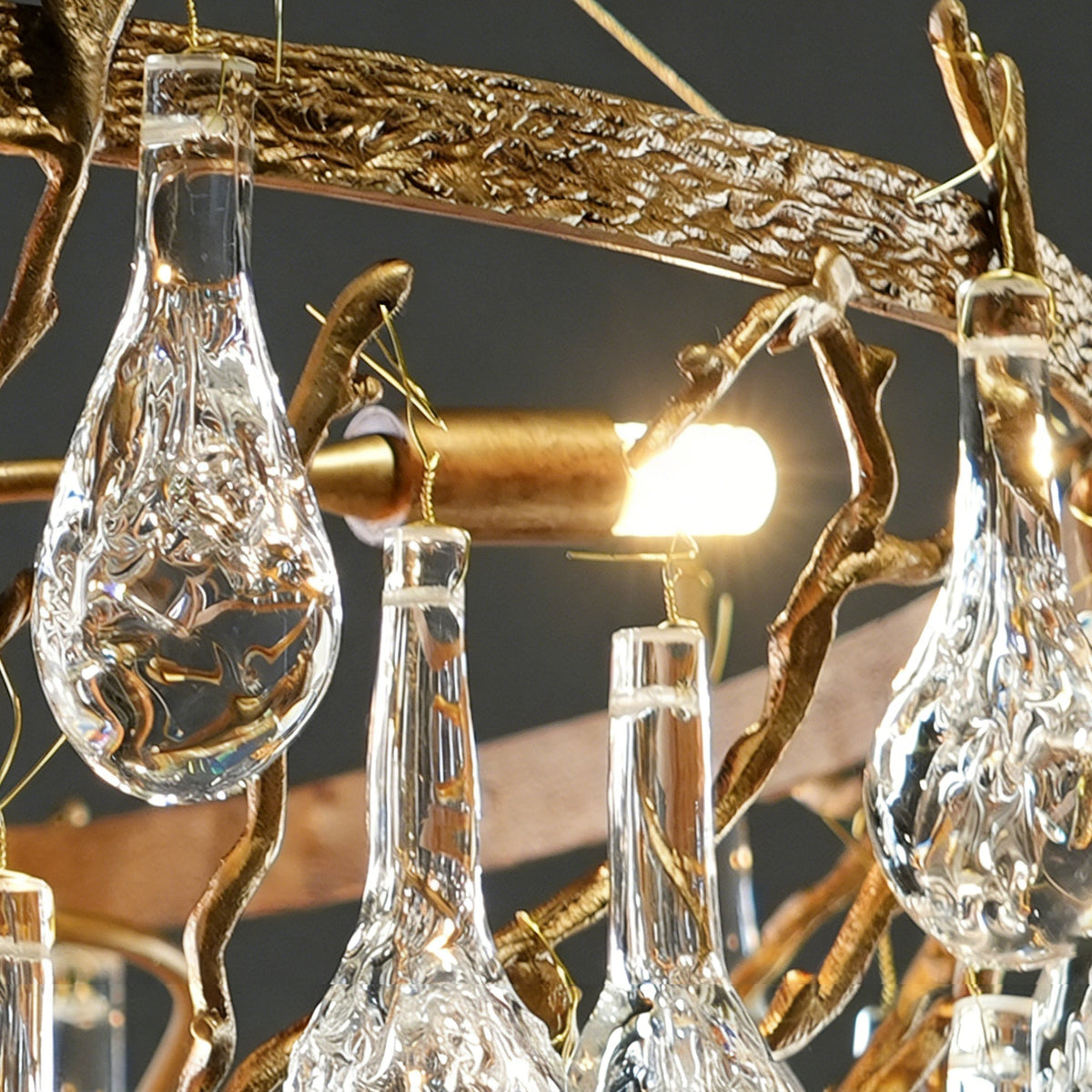 Doris Branch Brass Crystal Chandelier