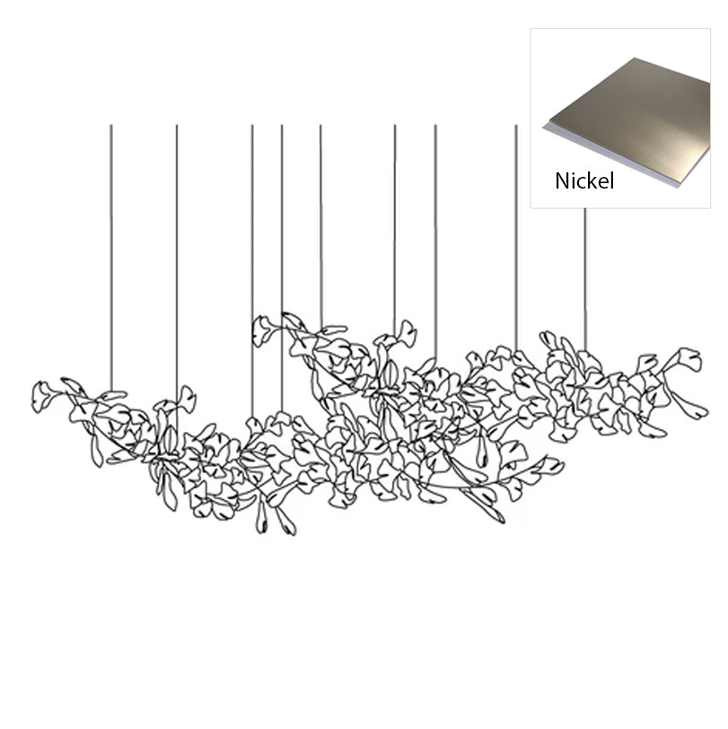 Double Layer Combination Gingko Ceramic Branch Chandelier