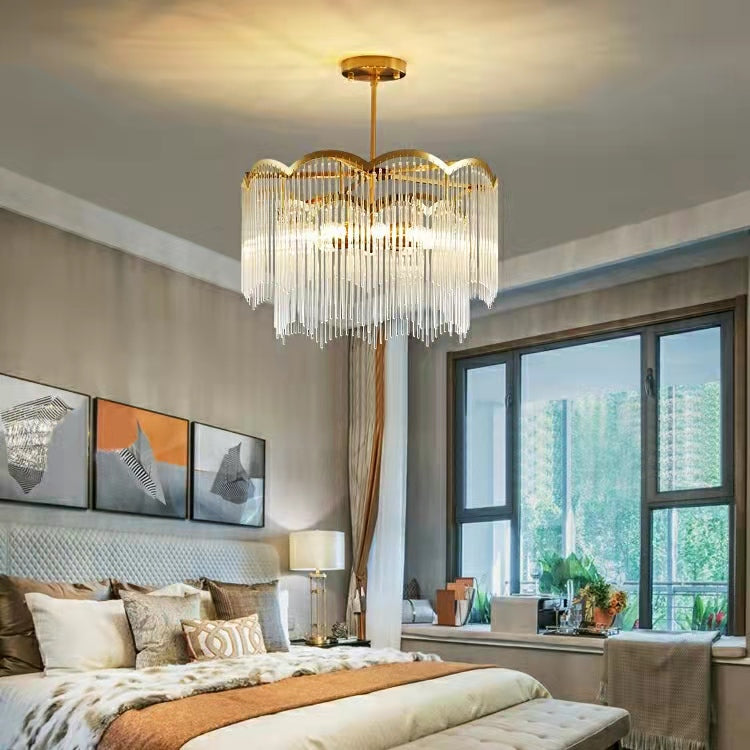 Elegant Lighting Chandelier Linear Crystal Lamp for Living / Dining Room