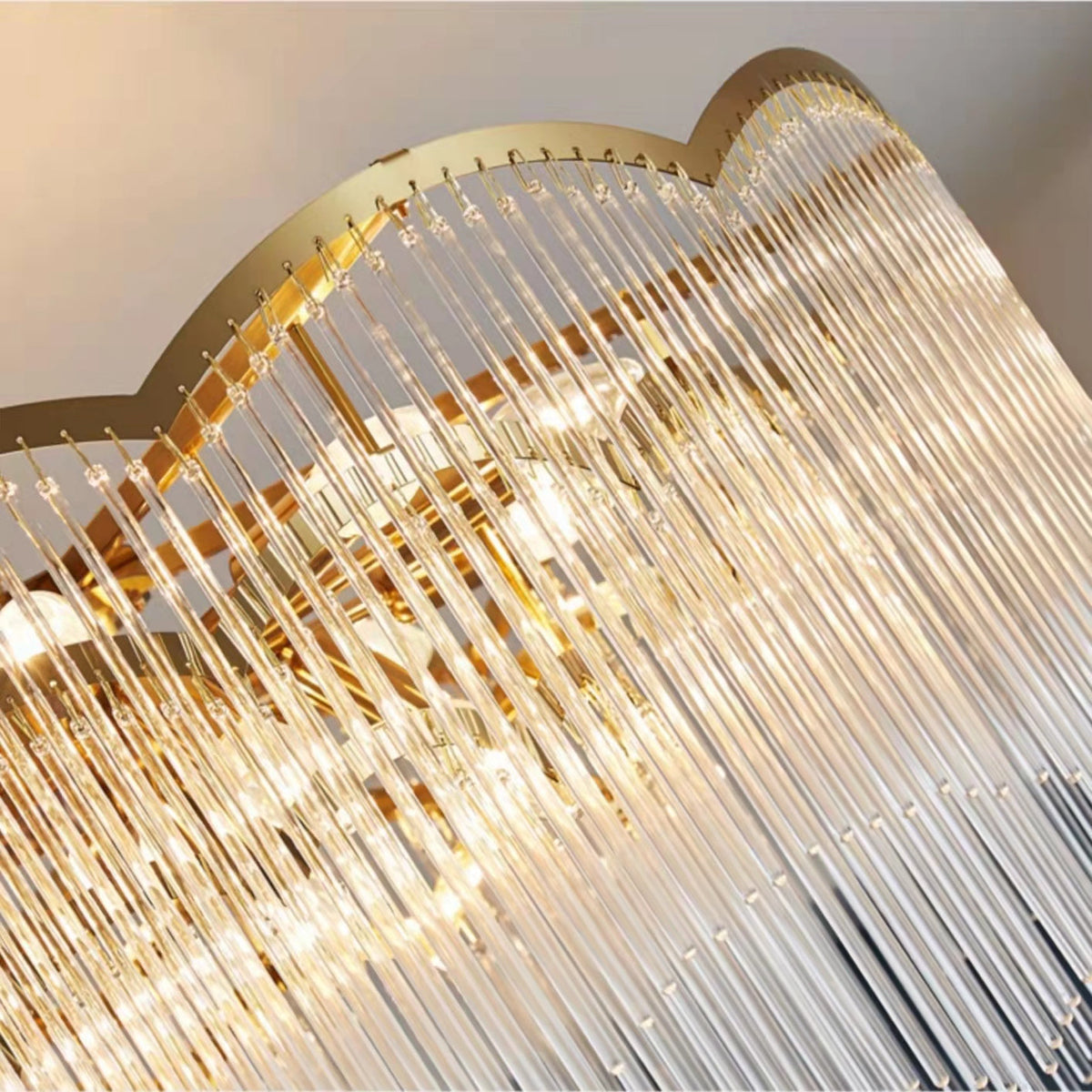 Elegant Lighting Chandelier Linear Crystal Lamp for Living / Dining Room