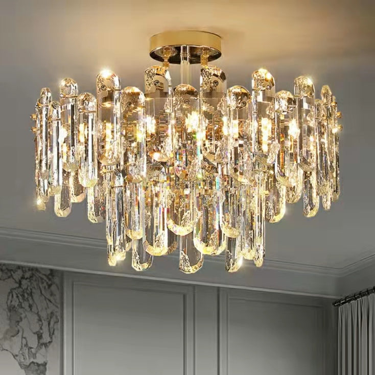 Modern Style Two Layers Crystal Chandelier for Living Room / Round Dining Table