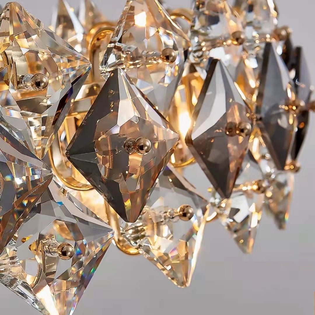 Prismatic Crystal Chandelier for Living Room Dining Room Ceiling Light
