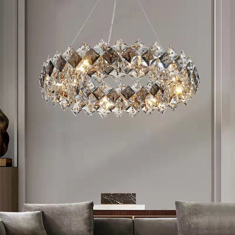 Prismatic Crystal Chandelier for Living Room Dining Room Ceiling Light