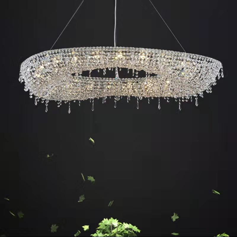 Unique Foyer Crystal Chandelier Luxury Hallway Ceiling Lamp Living Room Hanging Light Decor for Entryway