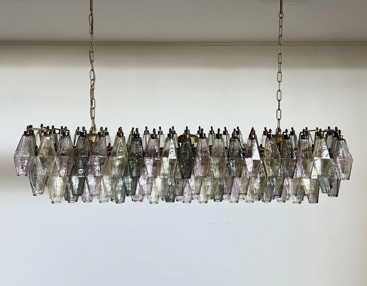 Elegant Multicolored Murano Poliedri Chandelier