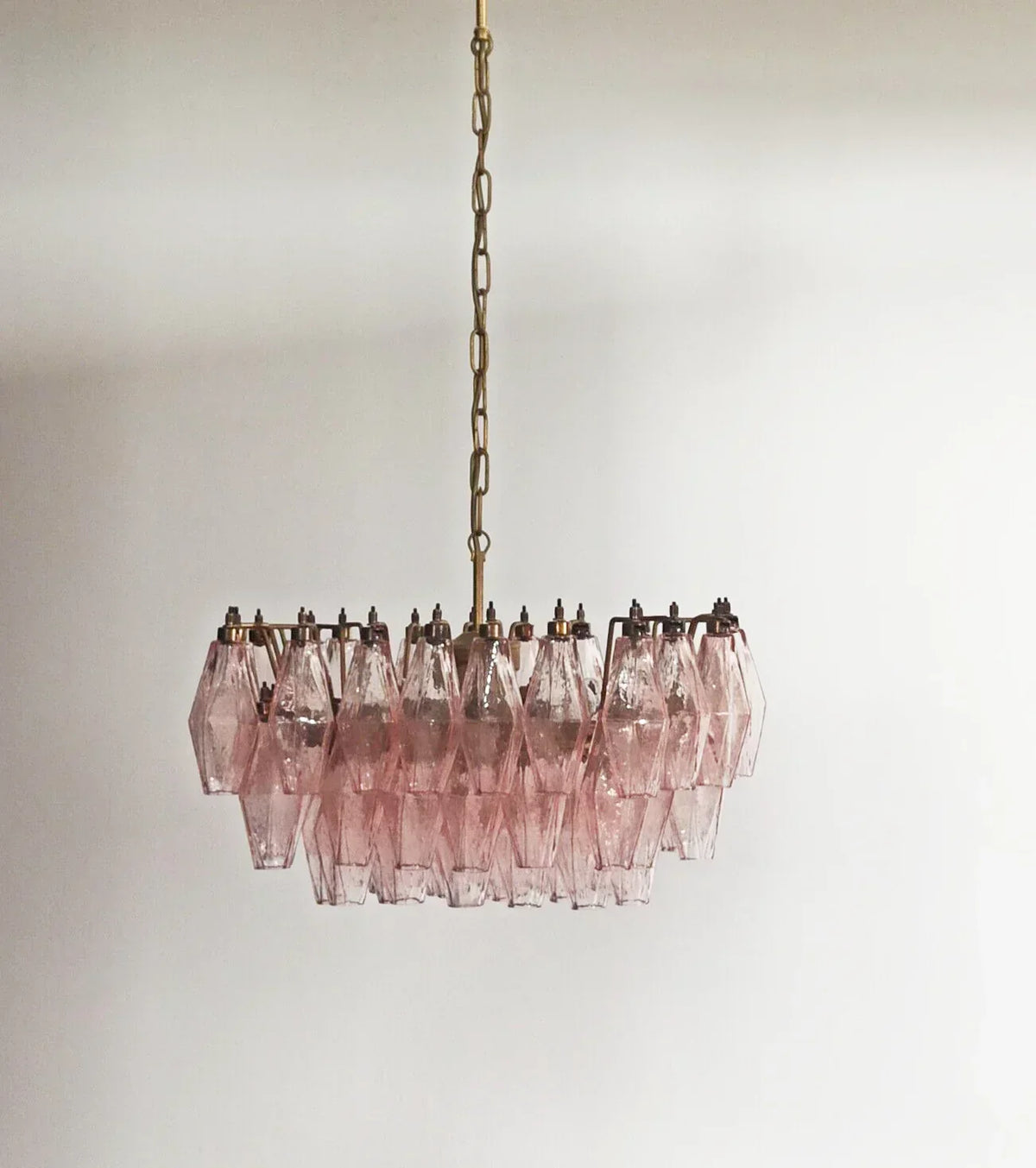 Poliedri Murano Pink Chandelier