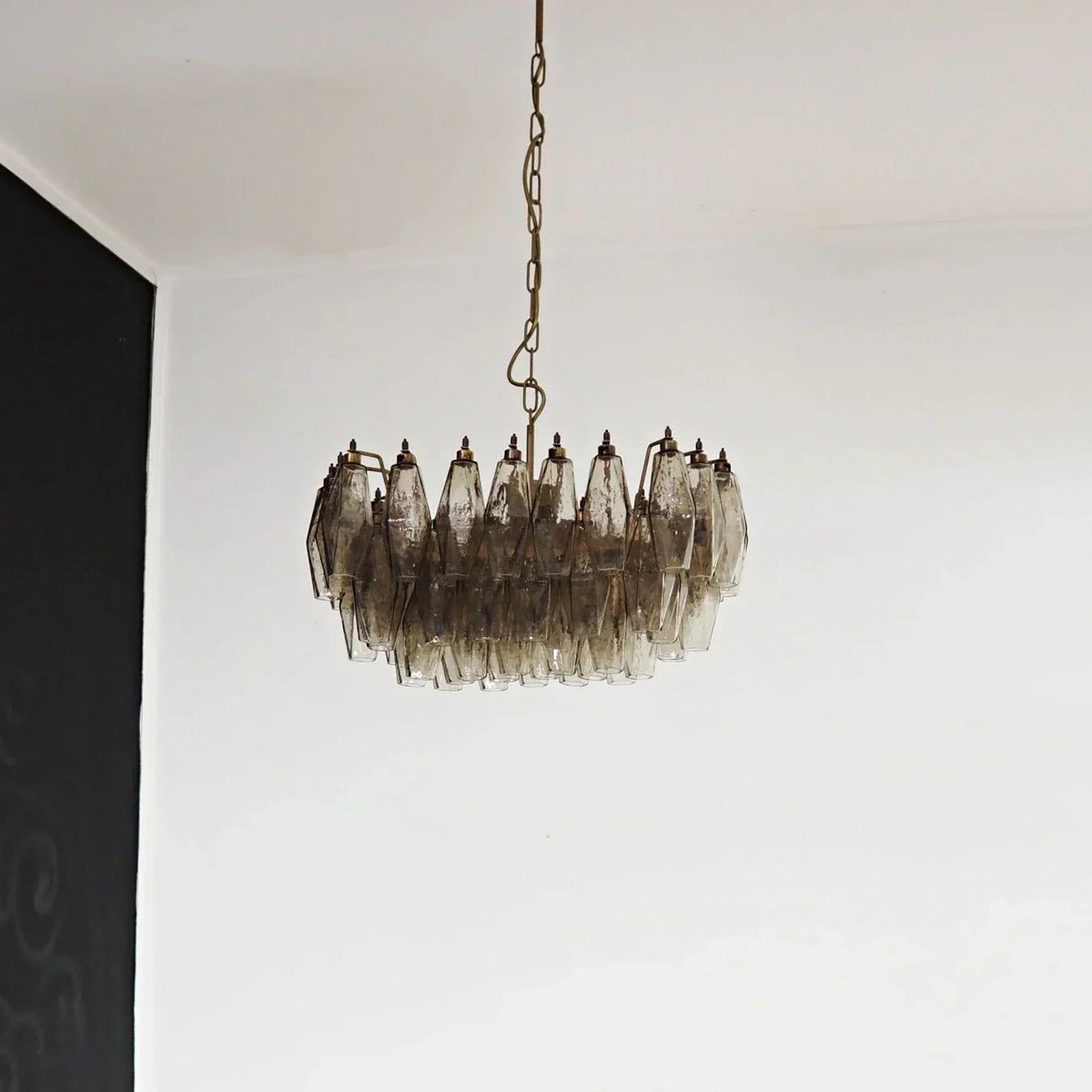Poliedri Murano Smoked Chandelier