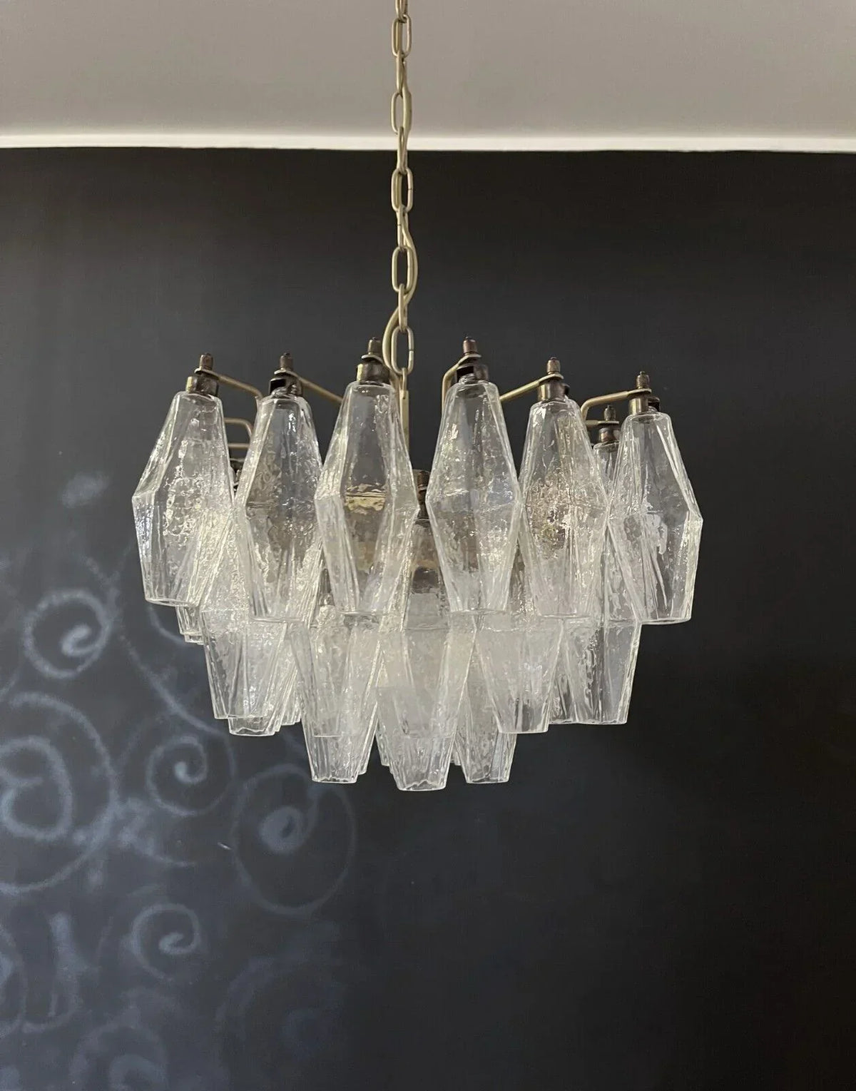 Poliedri Murano Trasparent Chandelier