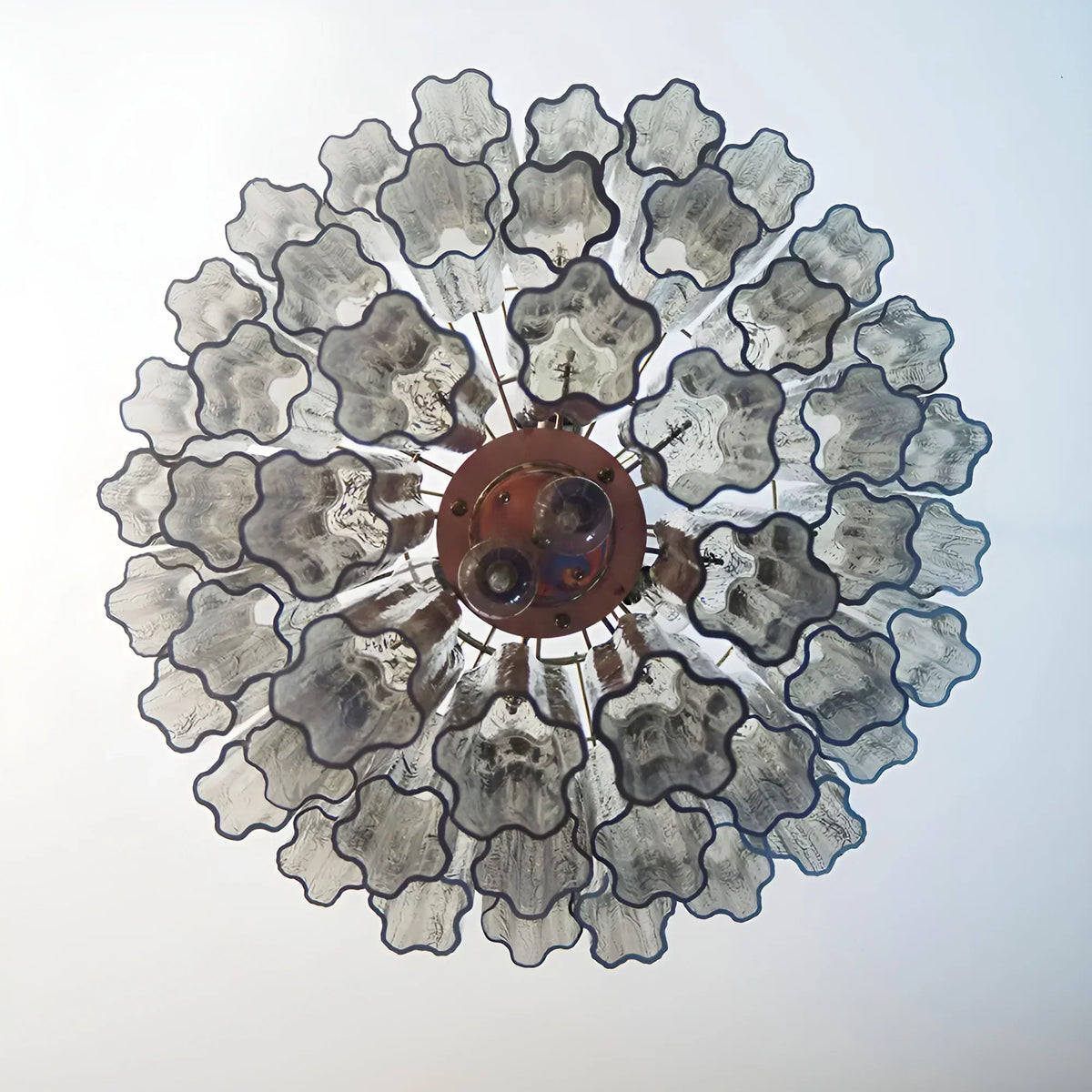 Elegant Smoke Murano Glass Tube Chandelier