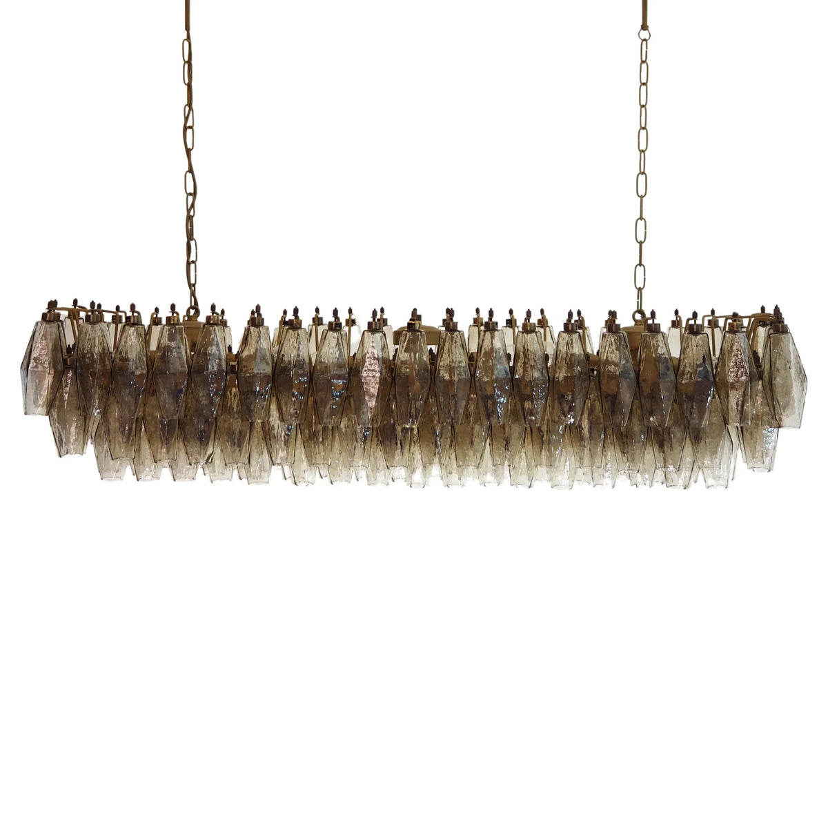 Elegant Smoked Murano Poliedri Chandelier