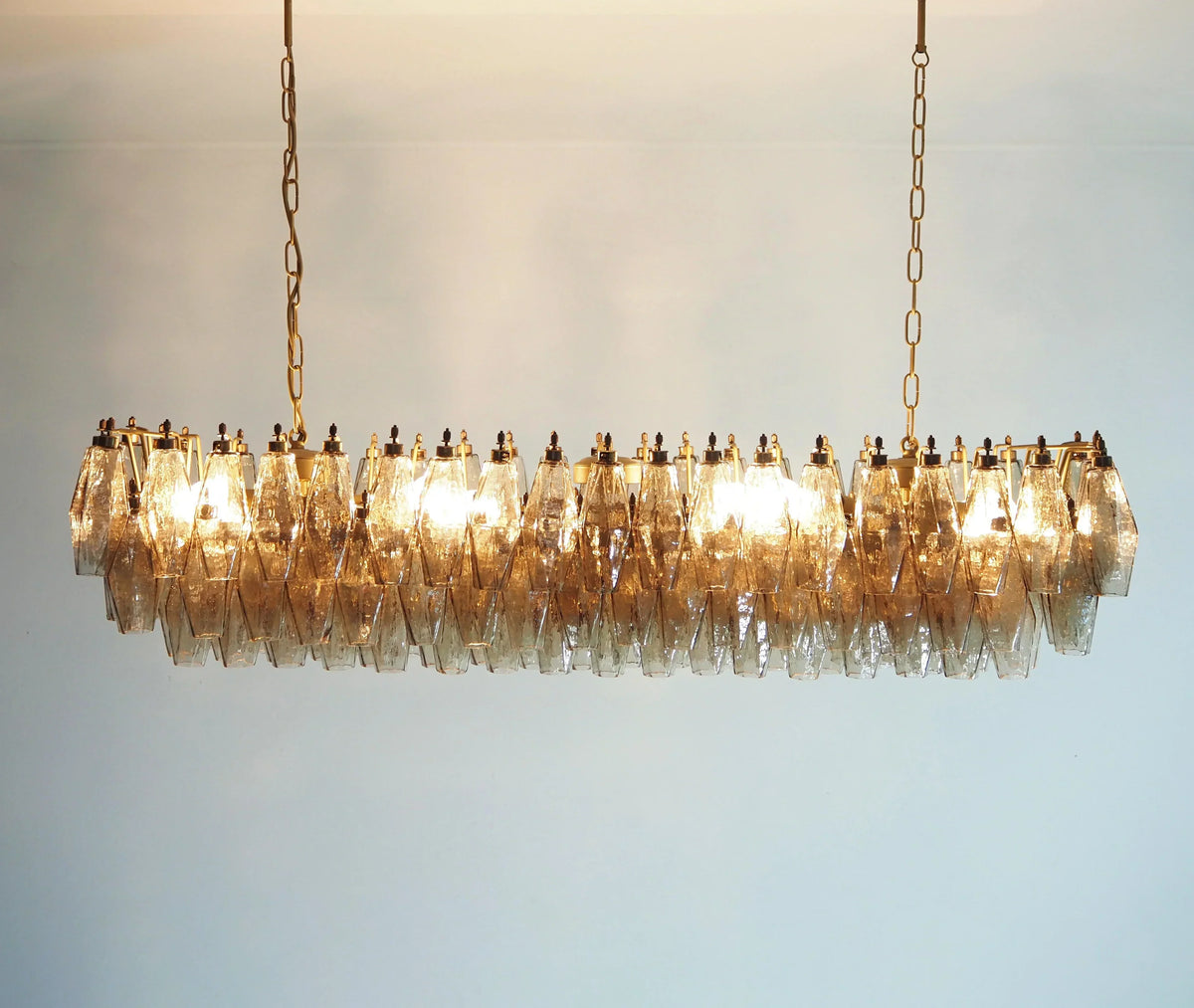 Elegant Smoked Murano Poliedri Chandelier