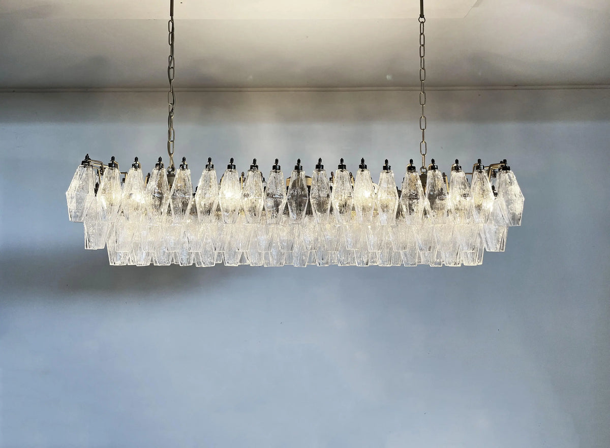 Elegant Transparent Murano Poliedri Chandelier