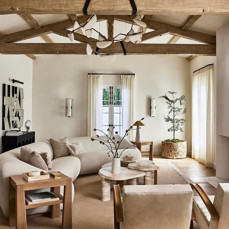 Glacera Alabaster Artistic Modern Chandelier for Living Room