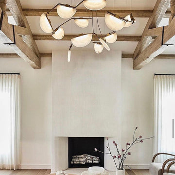 Glacera Alabaster Artistic Modern Chandelier for Living Room