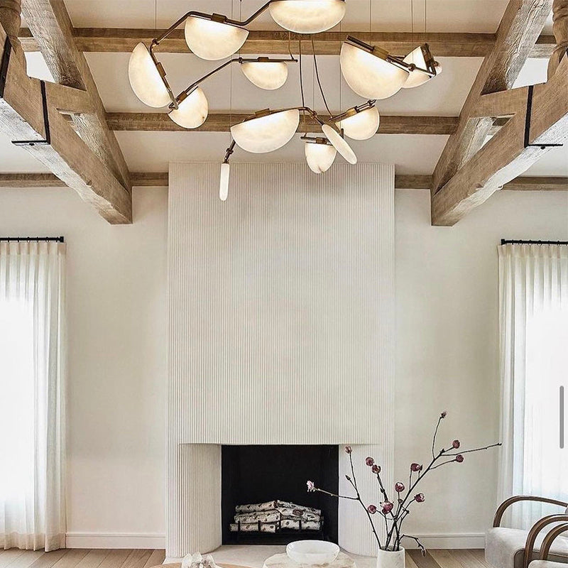 Glacera Alabaster Artistic Modern Chandelier for Living Room
