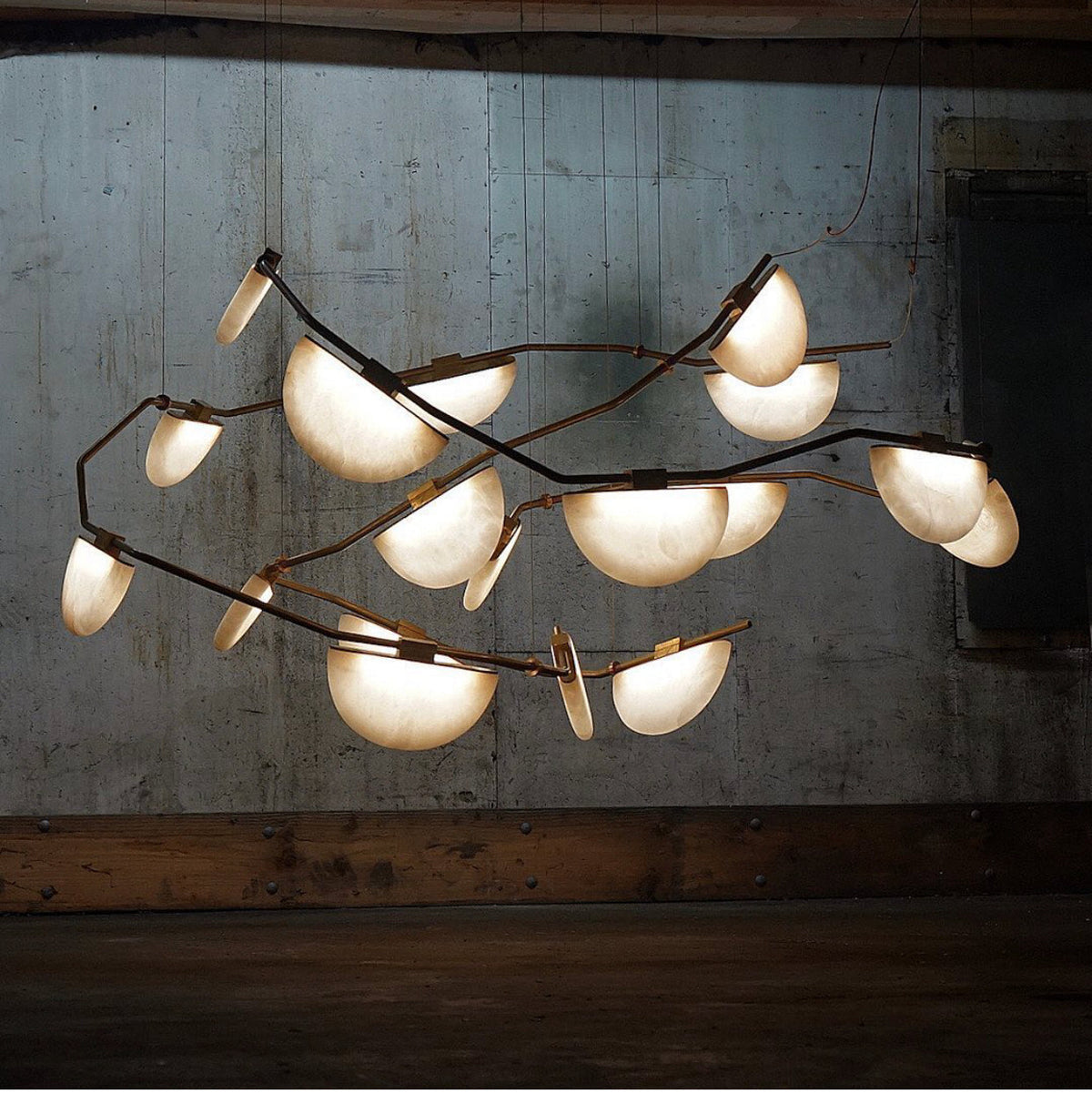 Glacera Alabaster Artistic Modern Chandelier for Living Room