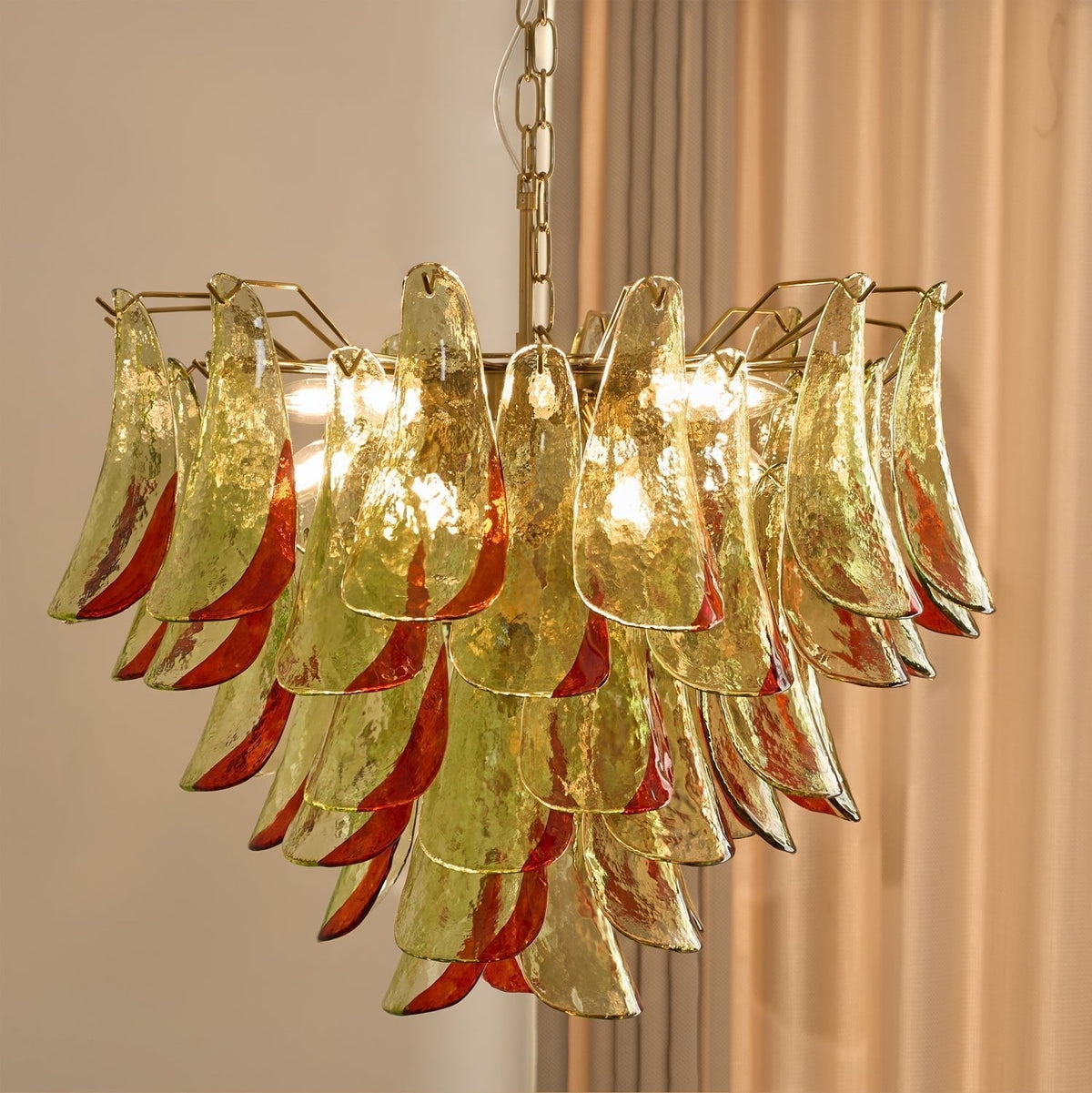 Emerald Flame Murano Glass Chandelier
