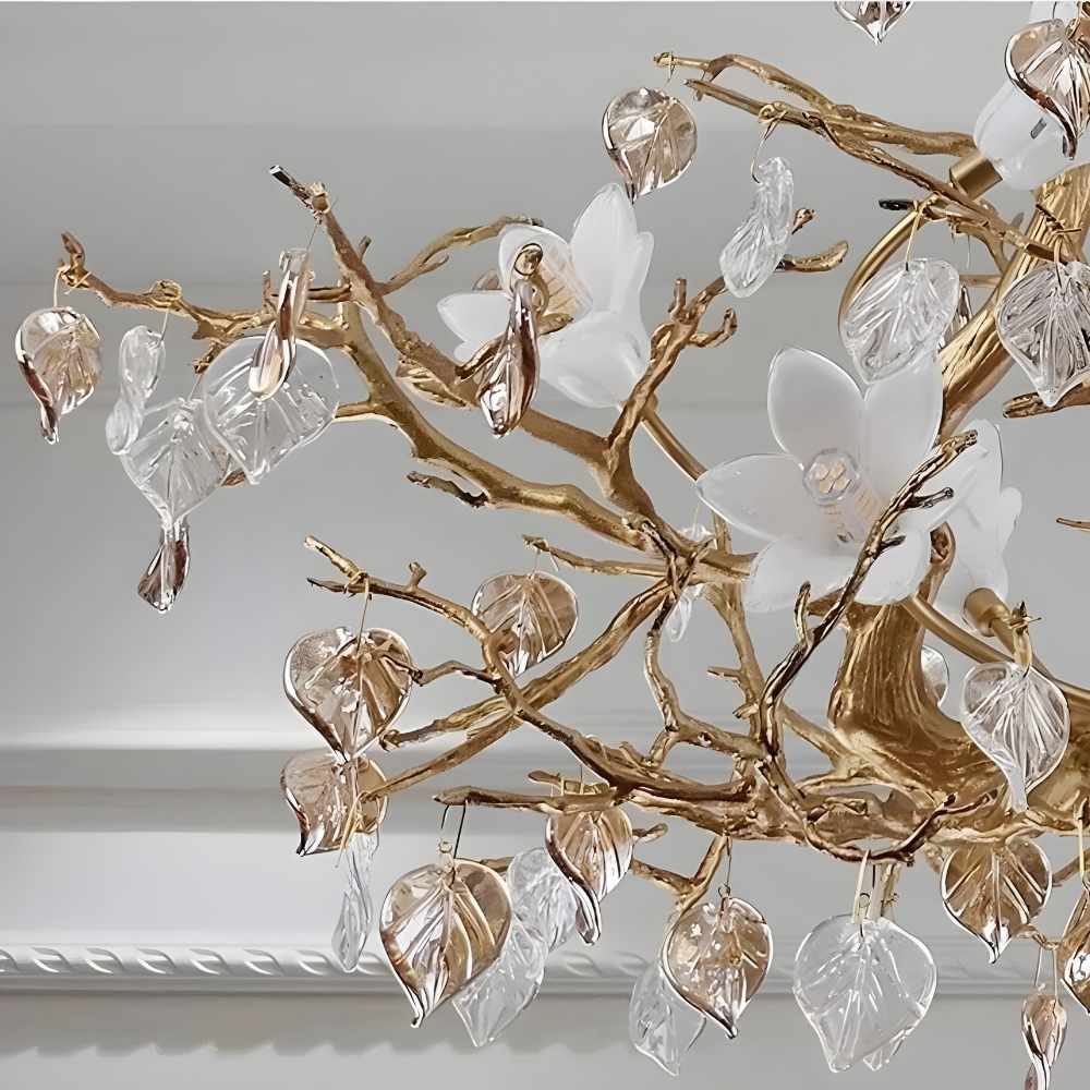 Flaviar Crystal Flower Branch Chandelier