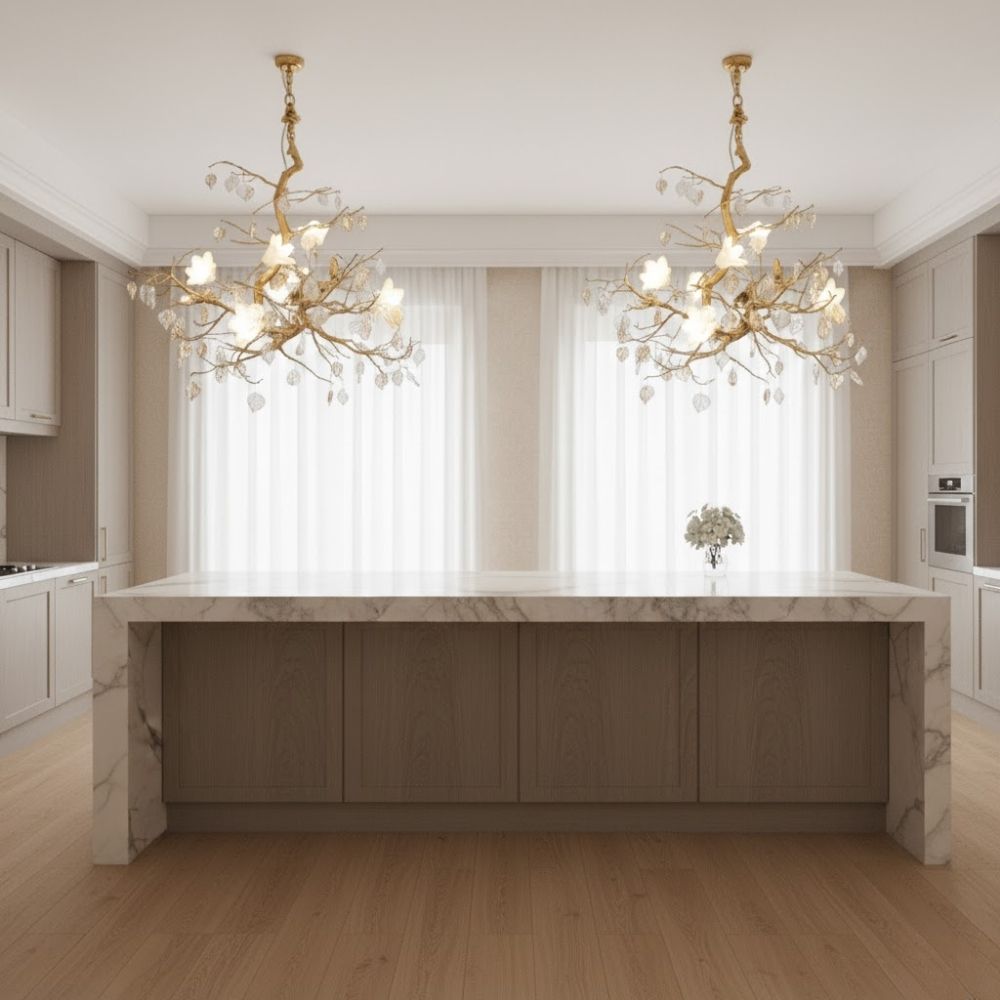 Flaviar Crystal Flower Branch Chandelier
