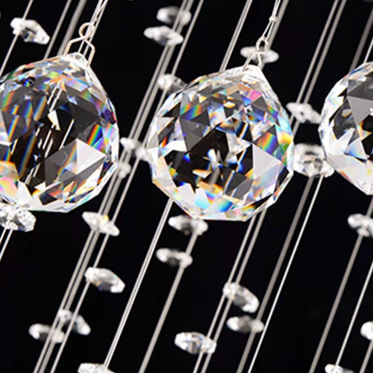 K9 Crystal Raindrop Globe Spiral Chandelier for Entryway and Staircase