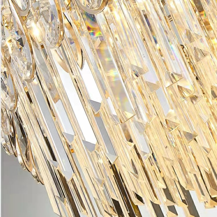 Modern Round / rectangular Raindrop Crystal Chandelier for Low-Ceiling