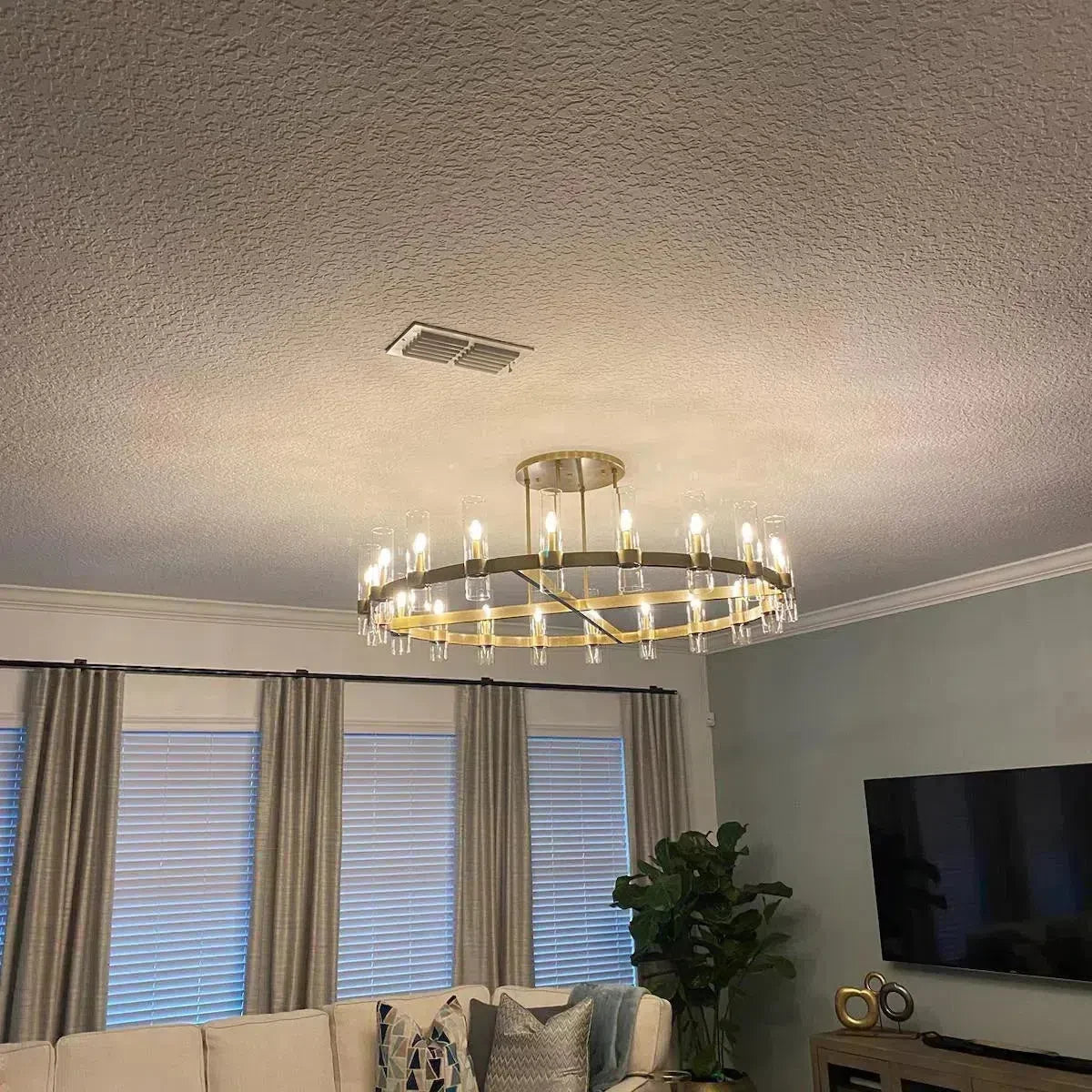 Lavelle Round Glass Chandelier 36"