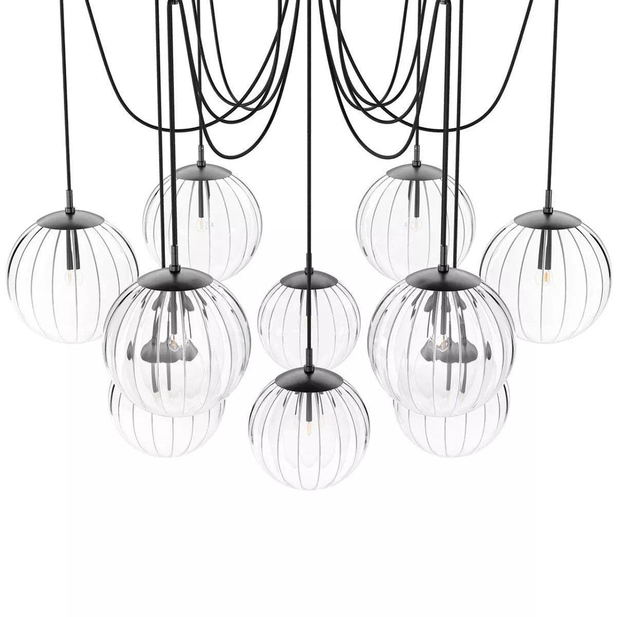 Art Crystal Ball Spider Chandelier Clear Ribbon Glass