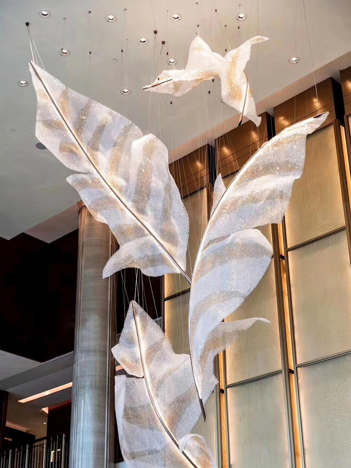 Galaxy Falling Leaves Glass Crystal Spiral Chandelier