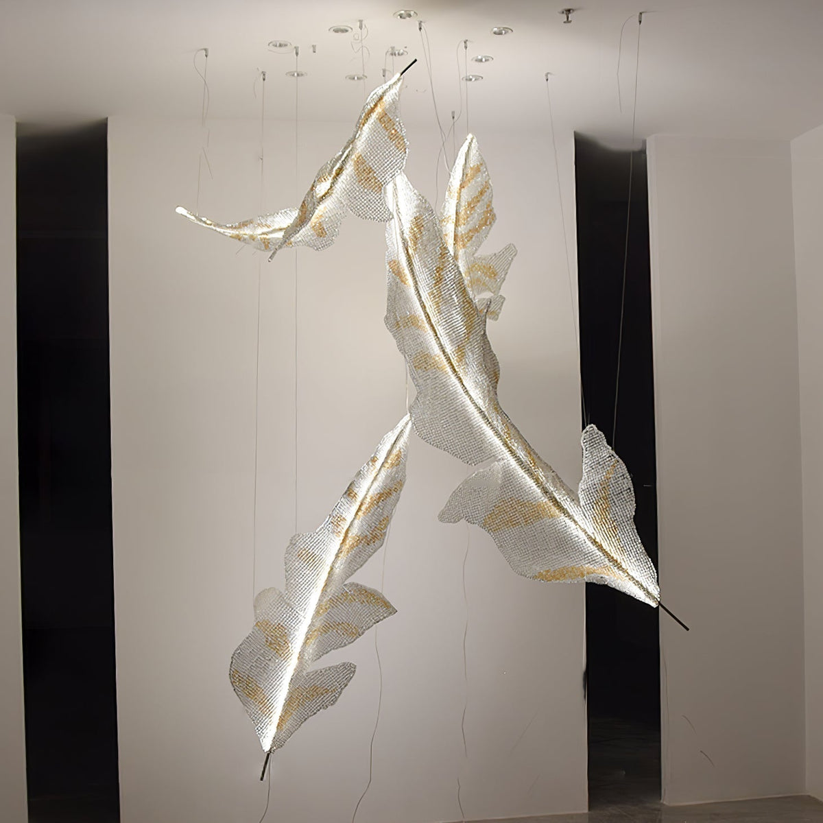 Galaxy Falling Leaves Glass Crystal Spiral Chandelier