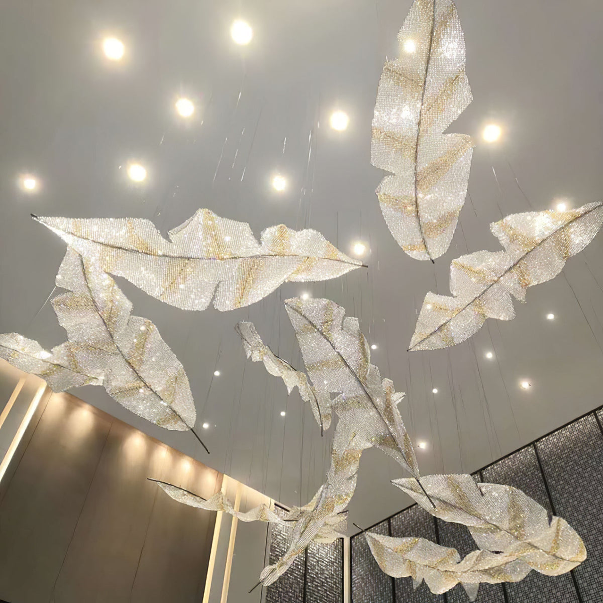 Galaxy Falling Leaves Glass Crystal Spiral Chandelier