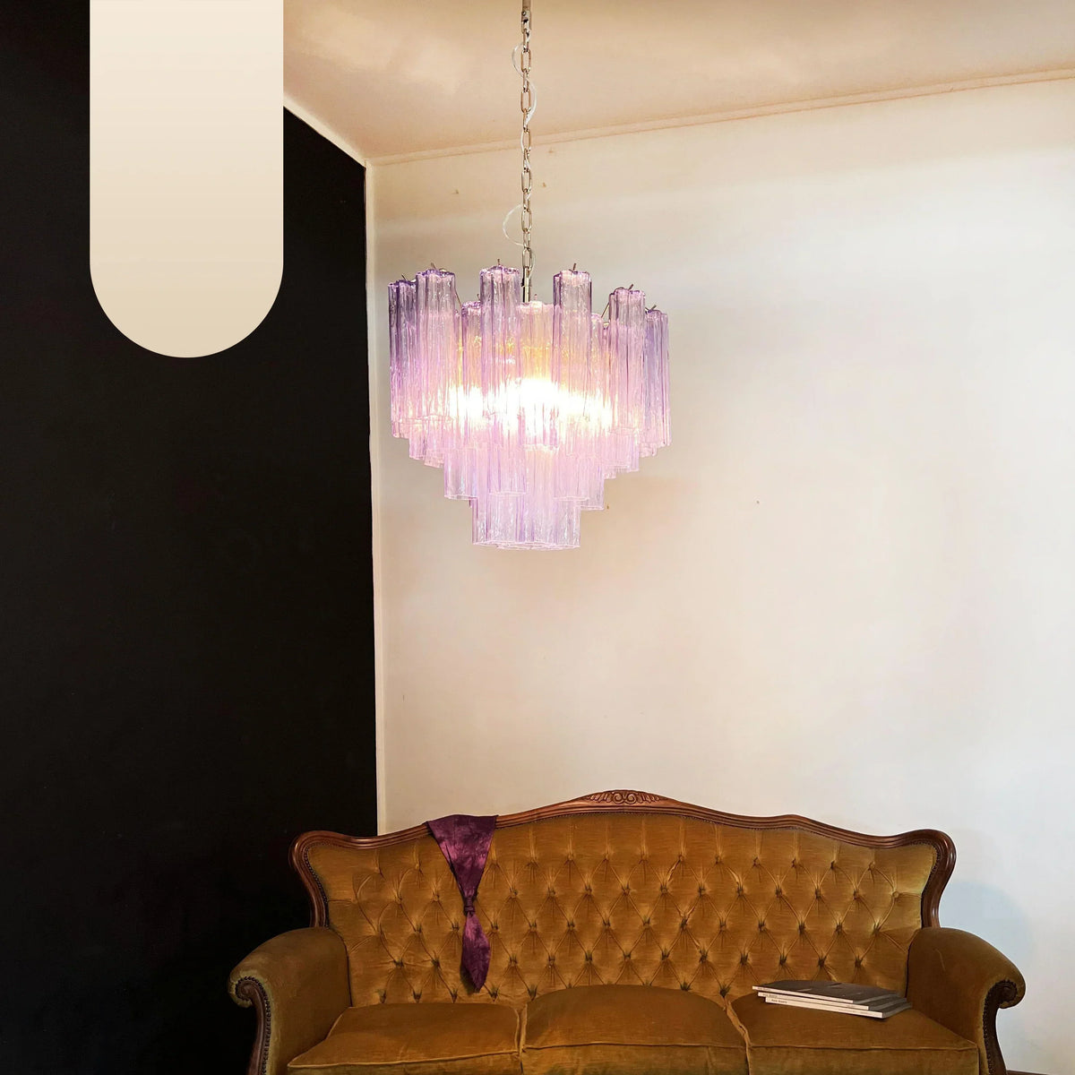 Fantastic Murano Amethyst Glass Tube Chandelier