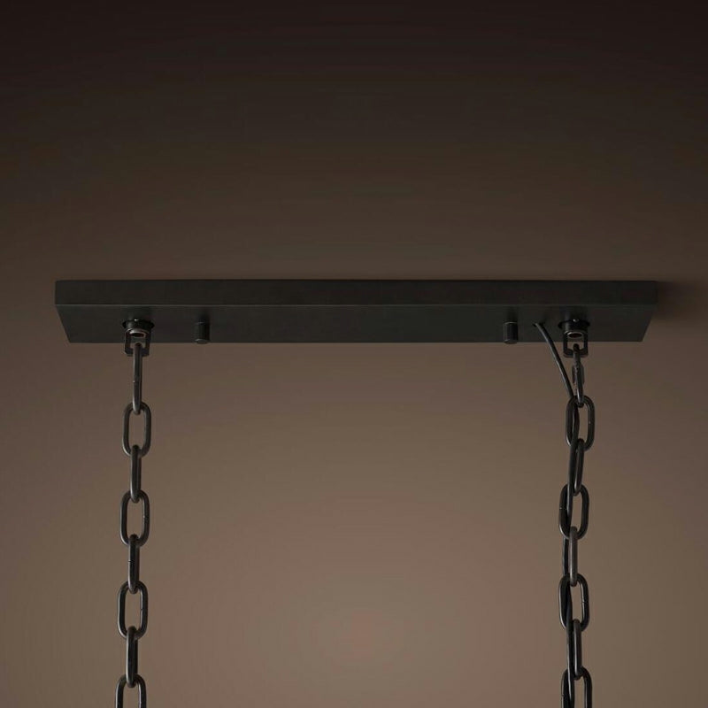Fashion Kitchen Island Crystal Chandelier in Black / Smoky Gray Finish Two Tiers Rectangle Chain Pendant Light