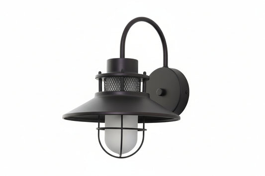 Felix Outdoor Wall Lamp – Black Frosted Glass, IP65 Waterproof, Style