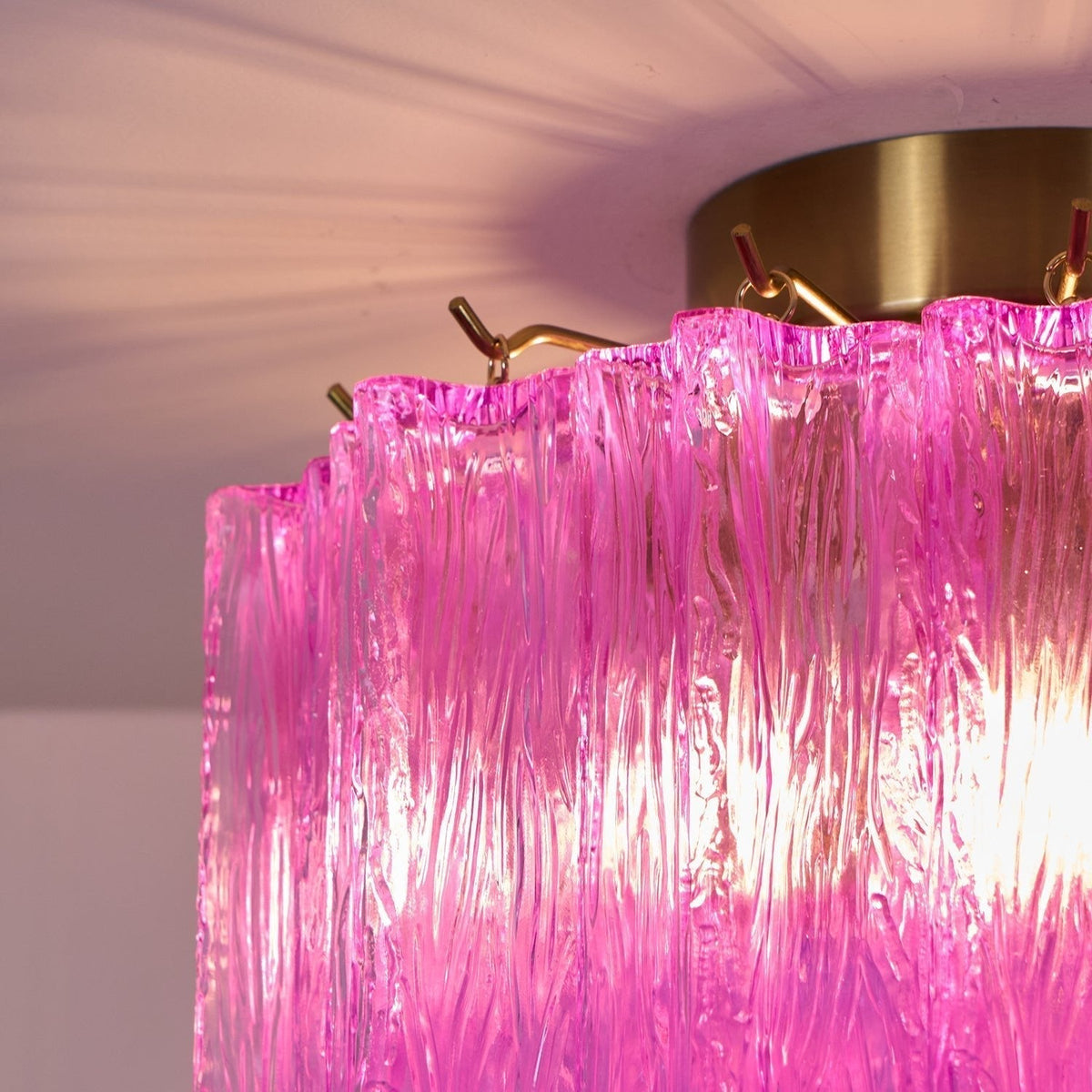 Fiora Rose Red Glass Ceiling Lamp