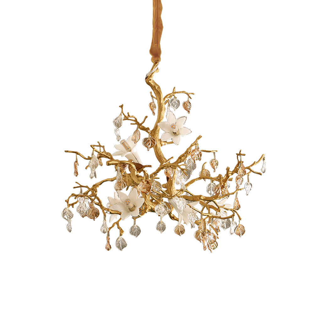 Zeke Branch Brass Crystal Chandelier