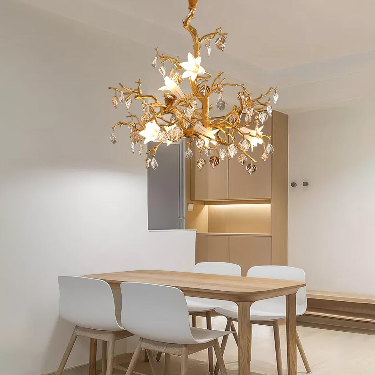 Zeke Branch Brass Crystal Chandelier