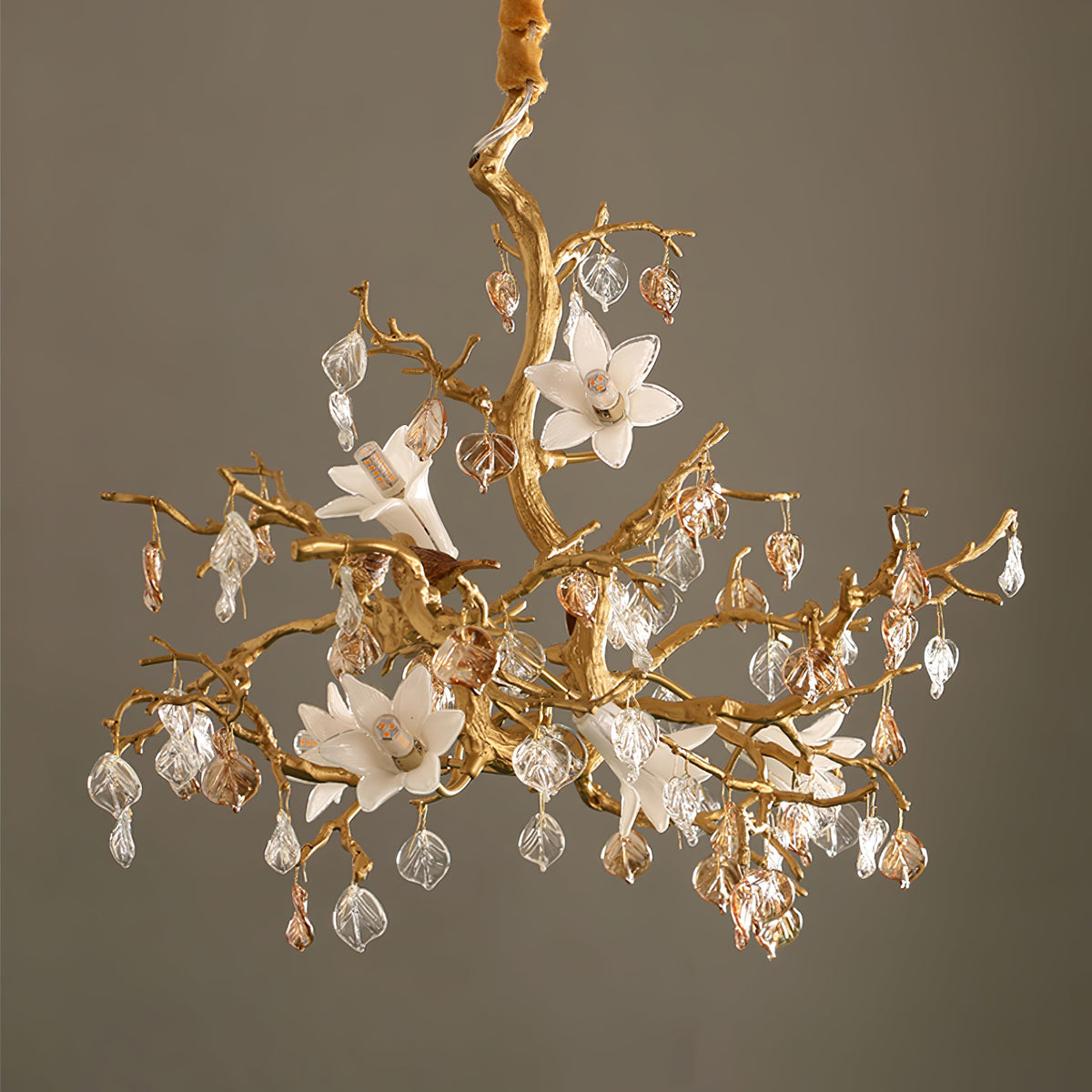 Zeke Branch Brass Crystal Chandelier