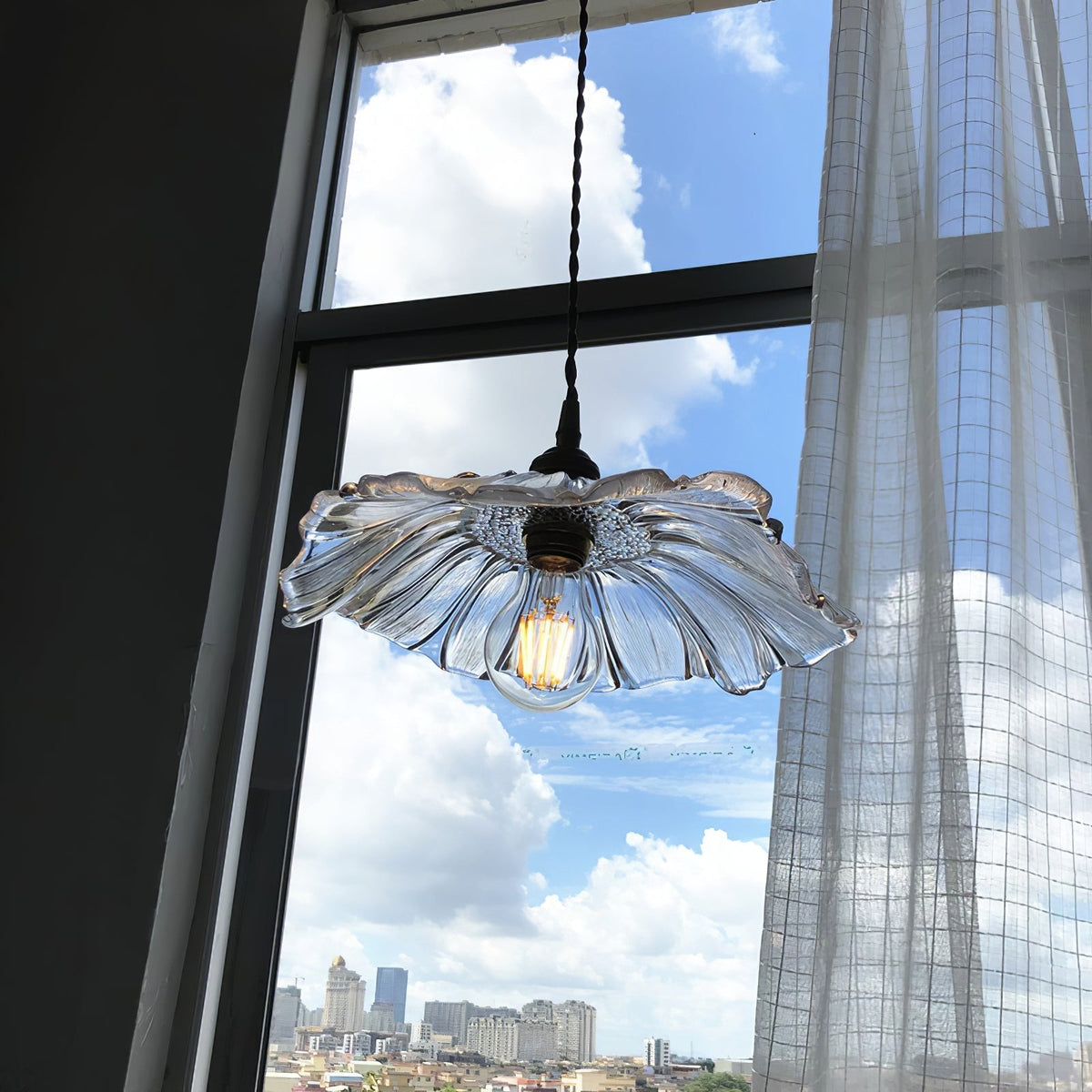 Flower Glass Swag Lights