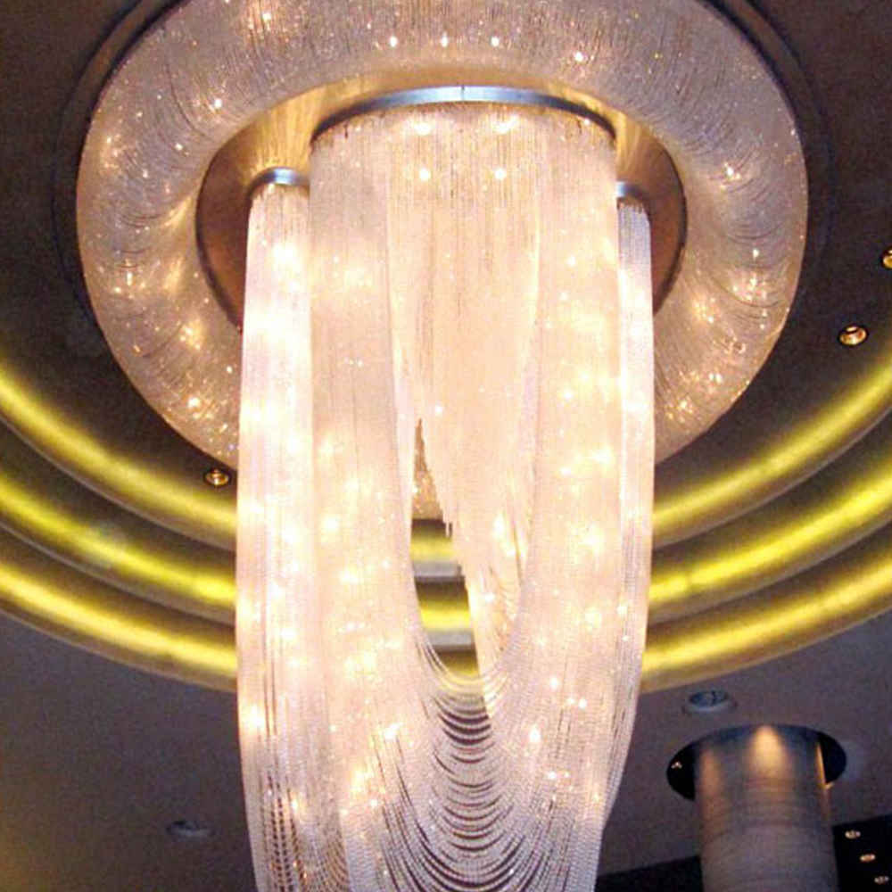 Flush Mount Lobby Lighting Crystal Chandelier