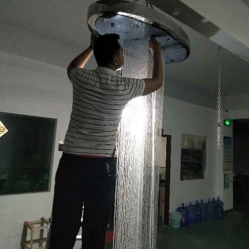 Flush Mount Lobby Lighting Crystal Chandelier