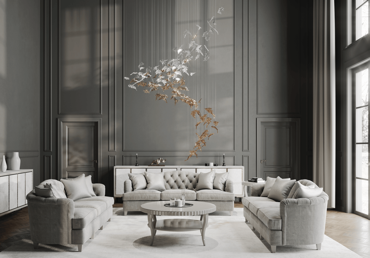 Galaxy Flying Leaves Meteor Shower Crystal Spiral Chandelier