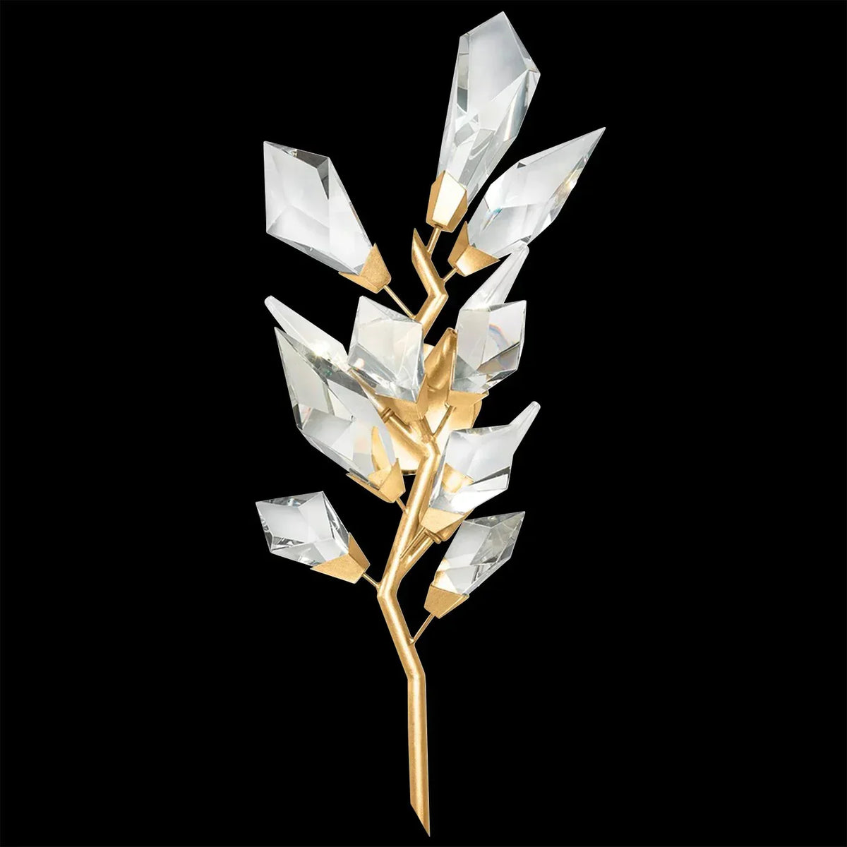 Addison Gold Leafed 27-InchCrystal Sconce