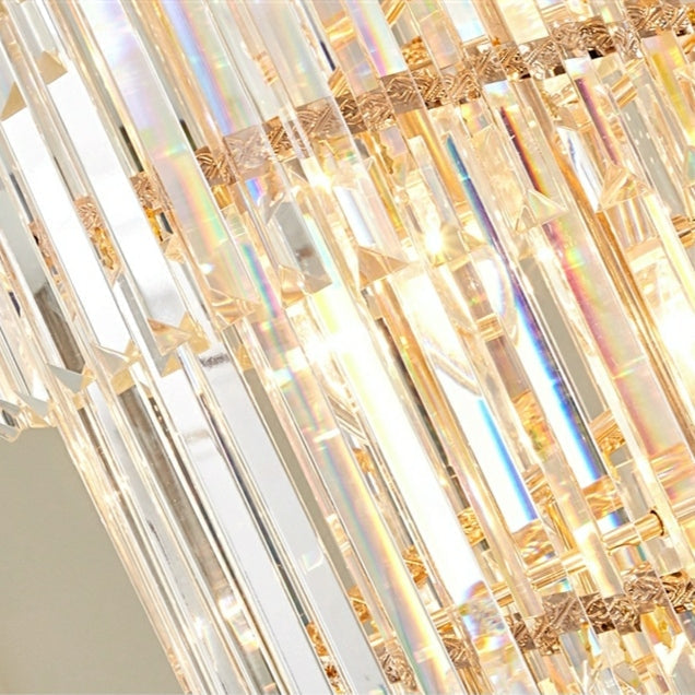 Extra Large Tiered Spiral Crystal Chandelier for High Ceiling