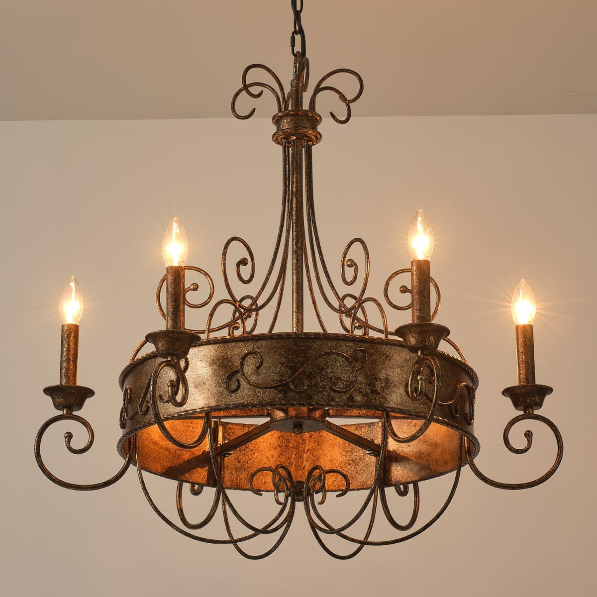 Franklin Rust Candlestick Chandelier